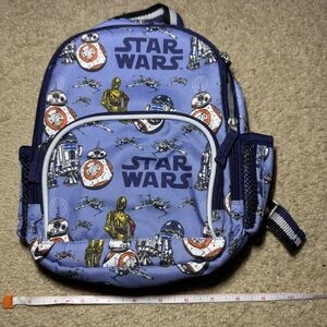 Pottery Barn Kids Star Wars Blue Purple Backpack with Yellow & Orange Accents